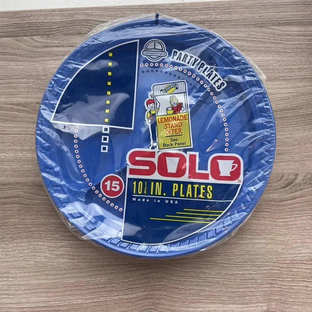 Solo Party Plates 3 Compartments Sealed 10 1/4 Inch 15 Plates Set Of 3
